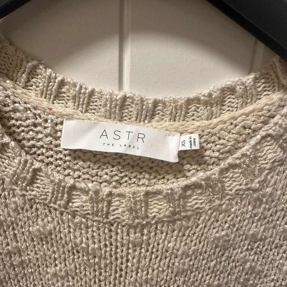 Astr Cream Knit Fringe Tank Top - Picture 2 of 4